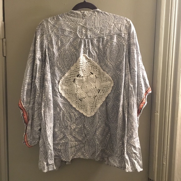 Grey Embroidered Beach Shawl - Picture 2 of 3